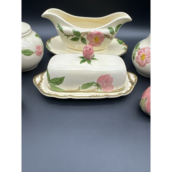 Vintage Franciscan Desert Rose Butter Gravy Cream Sugar S&P Set EUC Lot Pink - Picture 11 of 16